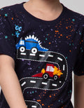 Little M Short Sleeve T-Shirt Car Dino