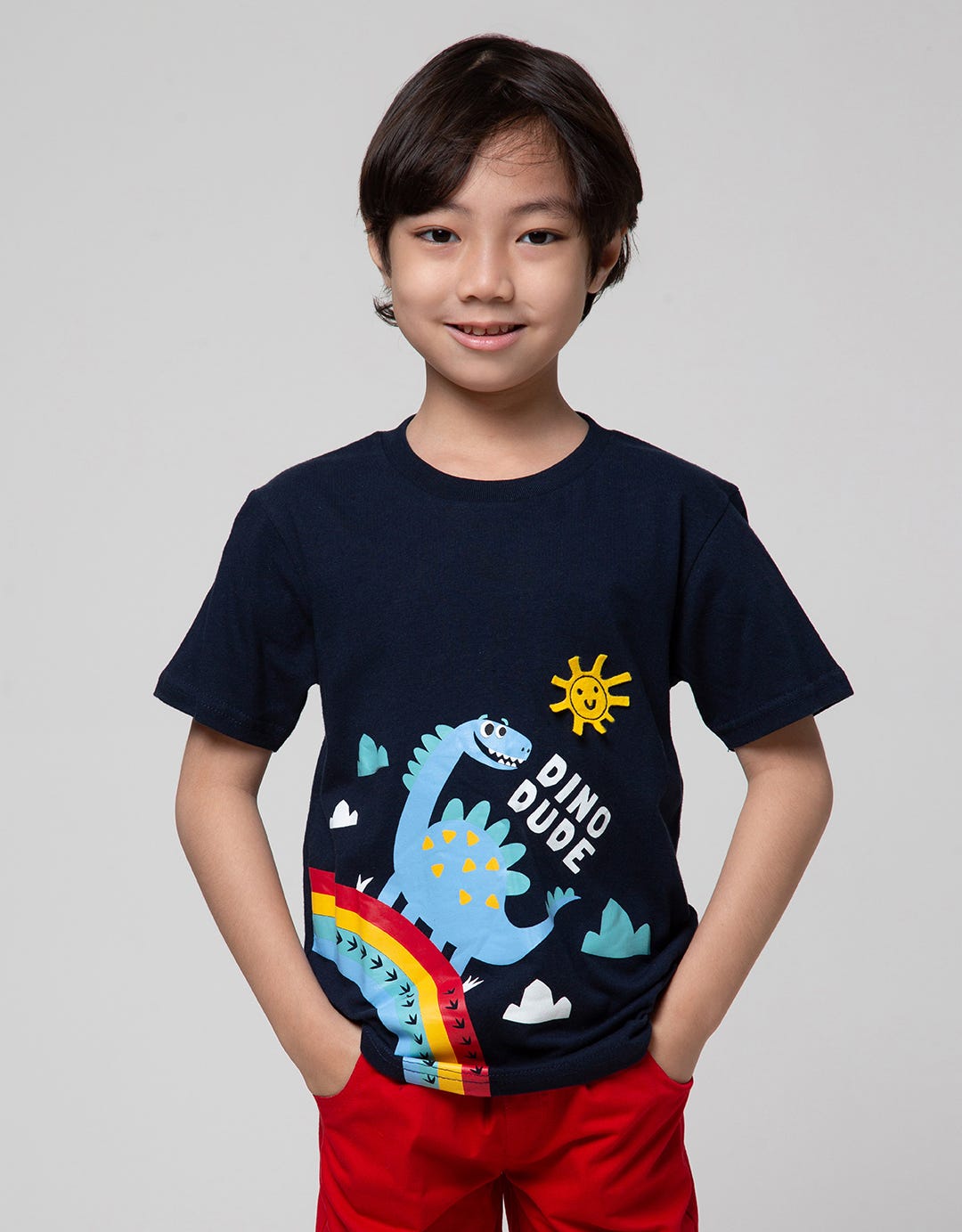 Little M Dino Dude Kaos Anak Laki-Laki