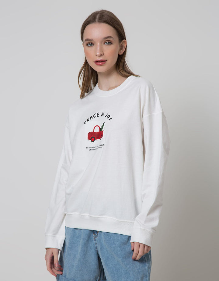 Nevada Sweater Embossed Xmas Peace And Joy