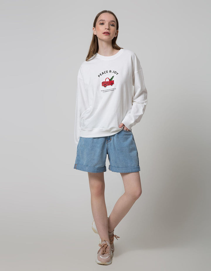 Nevada Sweater Embossed Xmas Peace And Joy
