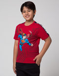 Character Short Sleeve T-Shirt Print Superman Lengan Ribbon A
