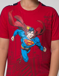 Character Short Sleeve T-Shirt Print Superman Lengan Ribbon A