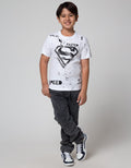 Character Center Logo Superman Kaos Anak Laki-Laki