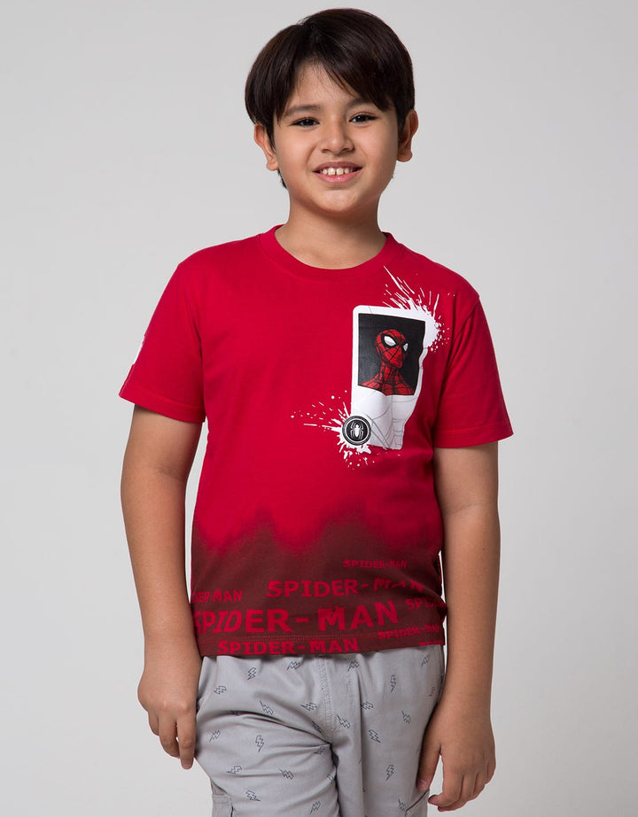 Marvel Short Sleeve T-Shirt Print Spiderman Polaroid Half Body A