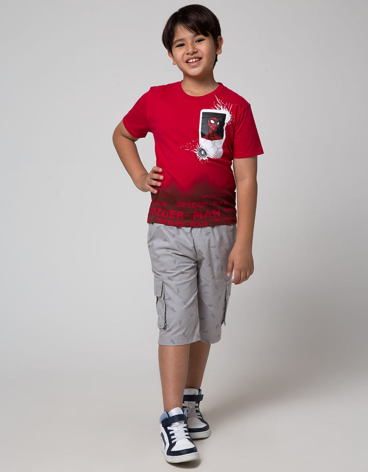 Marvel Short Sleeve T-Shirt Print Spiderman Polaroid Half Body A
