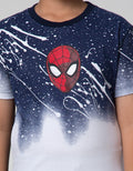 Marvel Short Sleeve T-Shirt Print Spiderman Face Ombre Splash