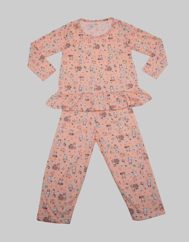 Kidz Too Long Sleevel Ruffle Fp Bunny