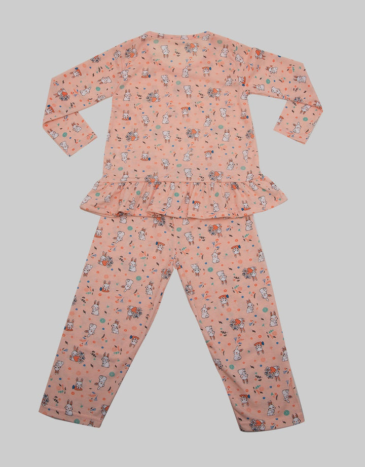 Kidz Too Long Sleevel Ruffle Fp Bunny