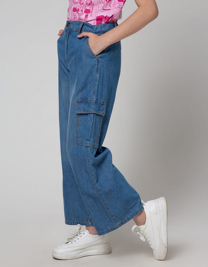 Nevada Denim Long Pants Leg Kantong Kargo