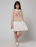Nevada Long Sleeve Midi Dress Retro Print