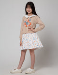 Nevada Long Sleeve Midi Dress Retro Print