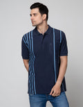 Cole Short Sleeve Polo Shirt Stripe Vertikal Side