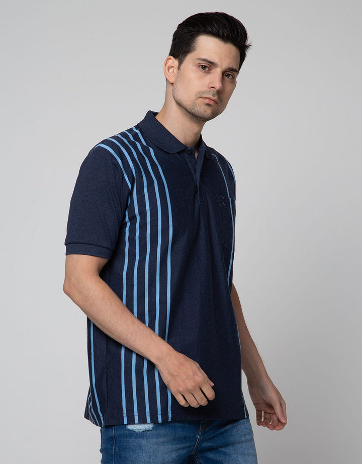 Cole Short Sleeve Polo Shirt Stripe Vertikal Side