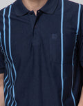 Cole Short Sleeve Polo Shirt Stripe Vertikal Side