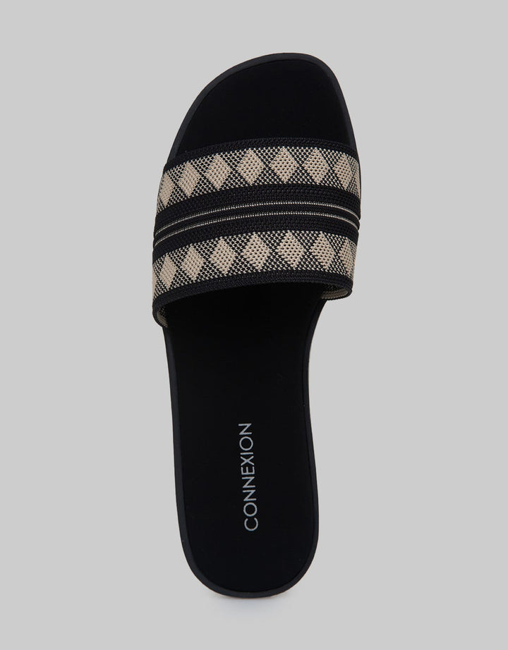 Connexion Slipper Sandals Stripe Motif