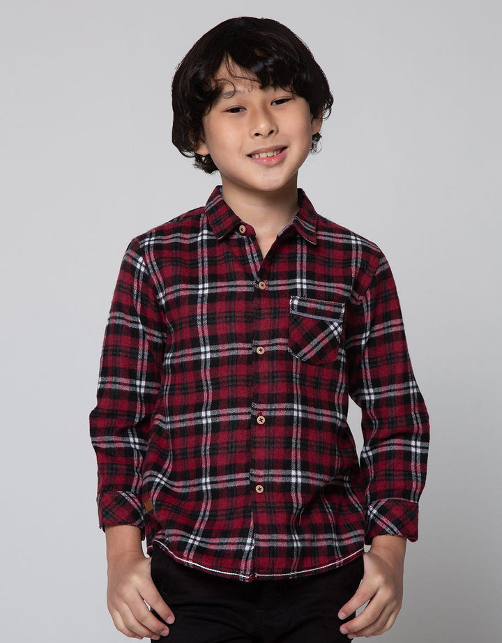 Little M Long Sleeve Shirt Print Check