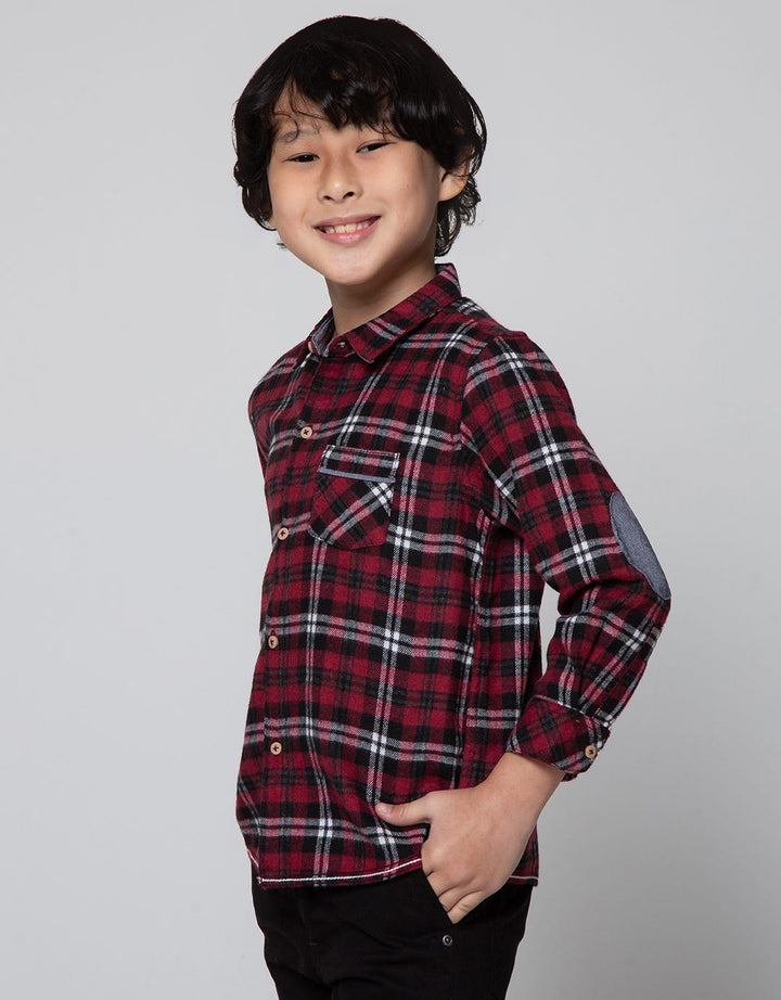 Little M Long Sleeve Shirt Print Check