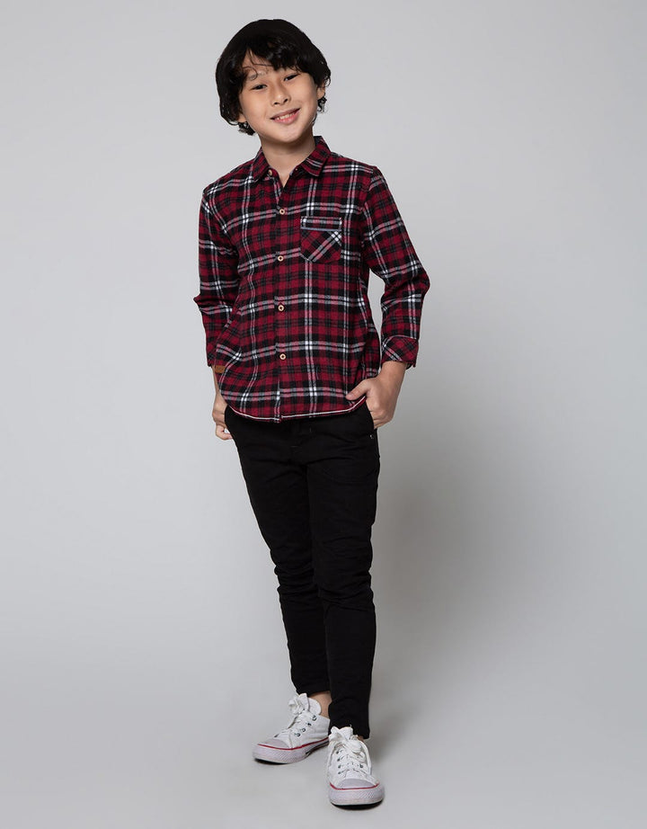 Little M Long Sleeve Shirt Print Check