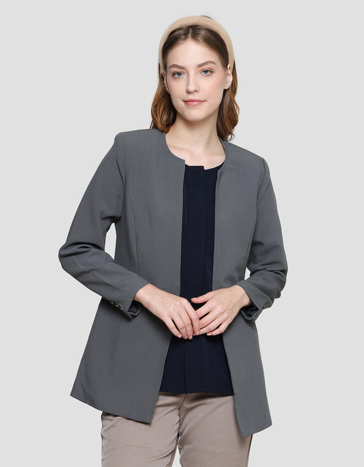 Cardinal Femme Hook Button Blazer Wanita