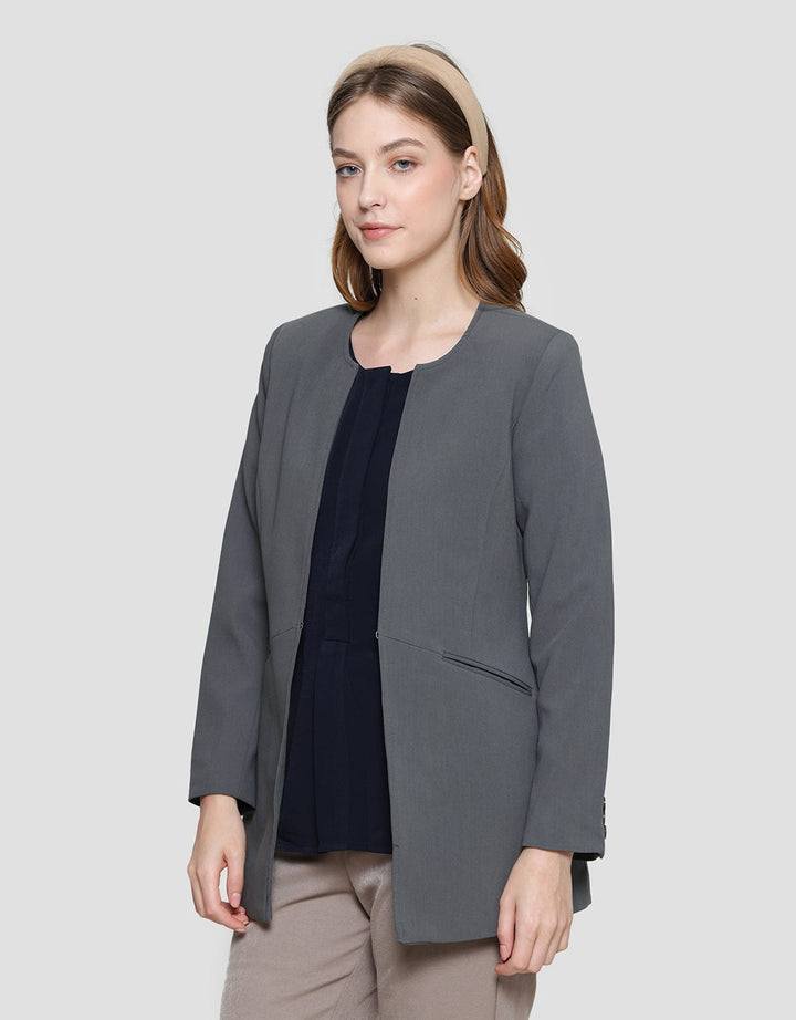 Cardinal Femme Hook Button Blazer Wanita