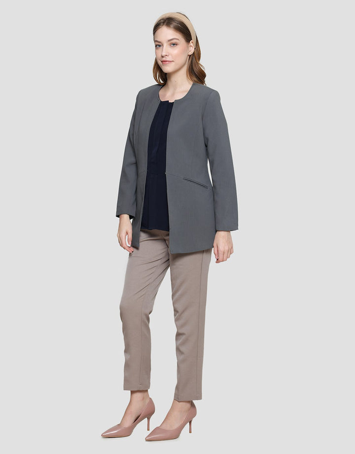 Cardinal Femme Hook Button Blazer Wanita