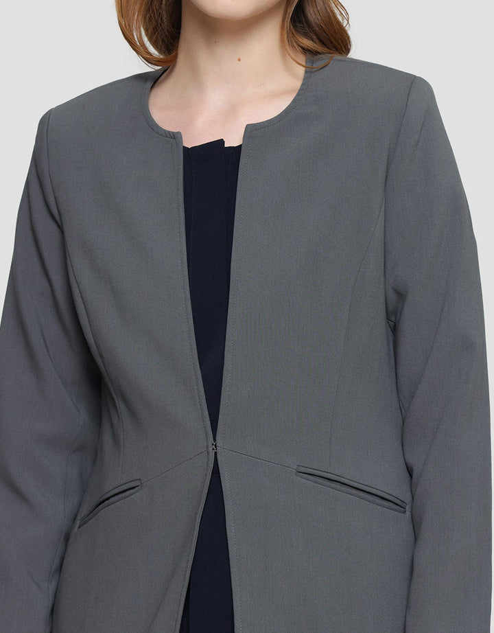 Cardinal Femme Hook Button Blazer Wanita