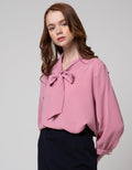 St. Yves Long Sleeve Blouse 78 Orkide Twill With Tie