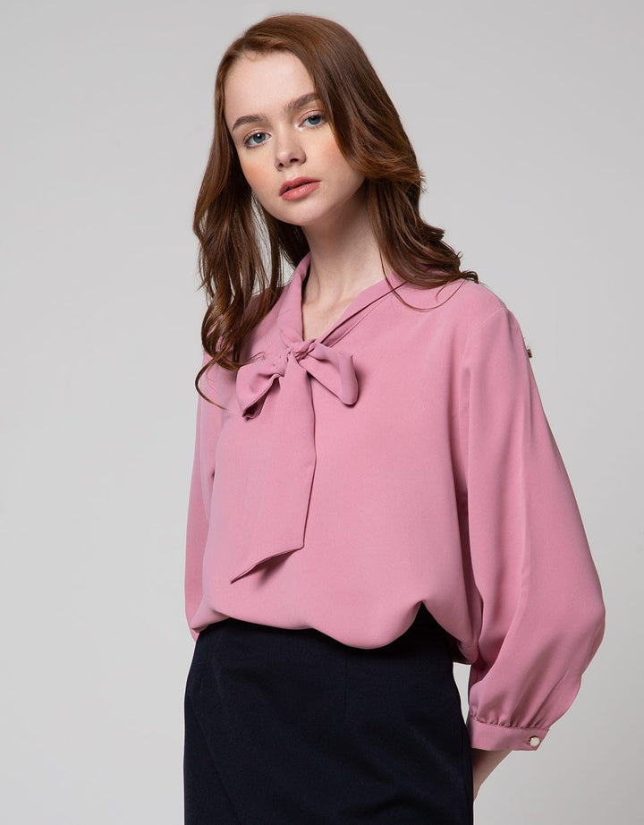 St. Yves Long Sleeve Blouse 78 Orkide Twill With Tie