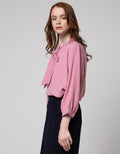 St. Yves Long Sleeve Blouse 78 Orkide Twill With Tie
