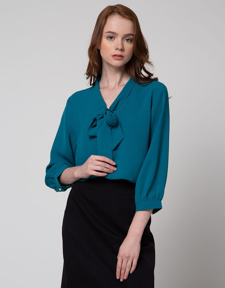 St. Yves Long Sleeve Blouse 78 Orkide Twill With Tie