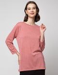 St. Yves Women's Floral Stripe Texture Long Sleeve T-Shirt