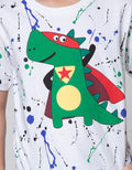 Little M Short Sleeve T-Shirt Splash Dino Superhero