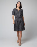 Connexion Print Leaf Midi Dress Wanita