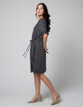 Connexion Print Leaf Midi Dress Wanita