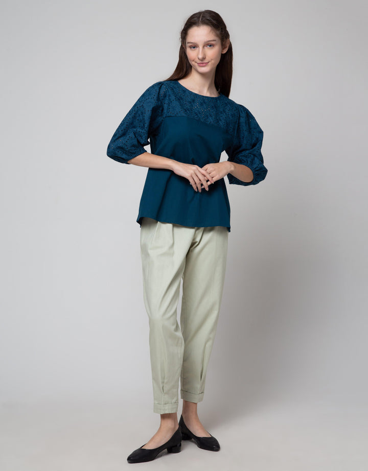 St. Yves Embro Combo Blouse Wanita