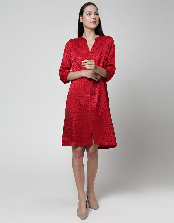 St. Yves Jaquard Cheongsham Midi Dress Women