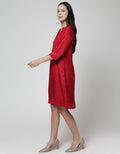 St. Yves Jaquard Cheongsham Midi Dress Women
