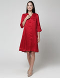 St. Yves Jaquard Cheongsham Midi Dress Women