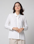 Connexion Long Sleeve Shirt Plain Basic Hidden Buttons
