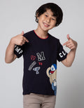 Little M Short Sleeve T-Shirt Dobel Rib Bear Sablon Champ Tangan
