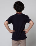 Little M Short Sleeve T-Shirt Dobel Rib Bear Sablon Champ Tangan