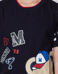 Little M Short Sleeve T-Shirt Dobel Rib Bear Sablon Champ Tangan