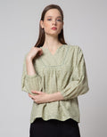 Connexion Long Sleeve Blouse 7/8 Embro Flower Sulur Combi Lace Insert