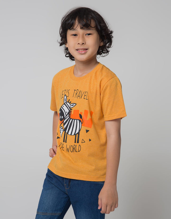 Little M Short Sleeve Zebra Print T-Shirt Lets Travel