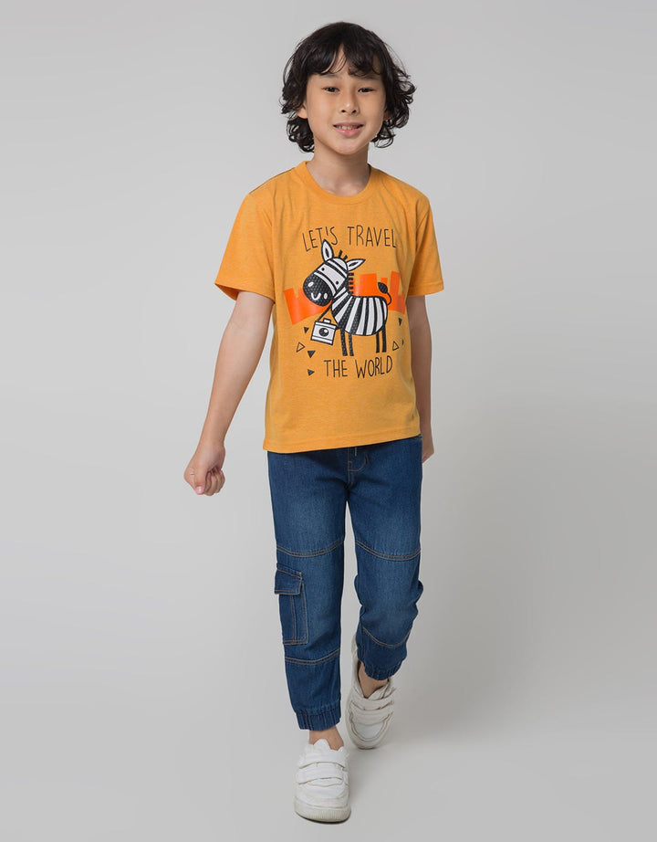 Little M Short Sleeve Zebra Print T-Shirt Lets Travel