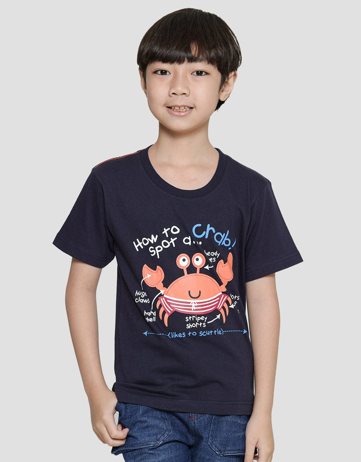 Little M Kaos Lengan Pendek Anak Laki-laki Print Kibbtcrab