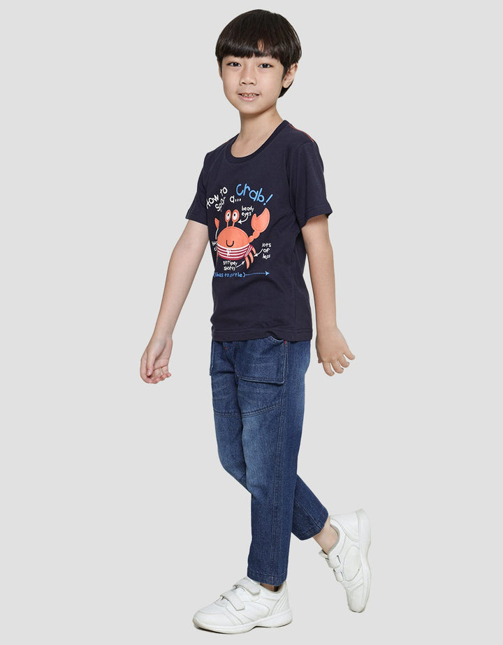 Little M Kaos Lengan Pendek Anak Laki-laki Print Kibbtcrab