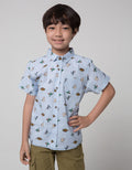 Little M Short Sleeve Shirt Dino Slub