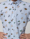 Little M Short Sleeve Shirt Dino Slub