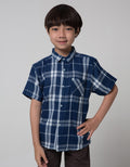 Little M Short Sleeve Shirt Dobel Face Check